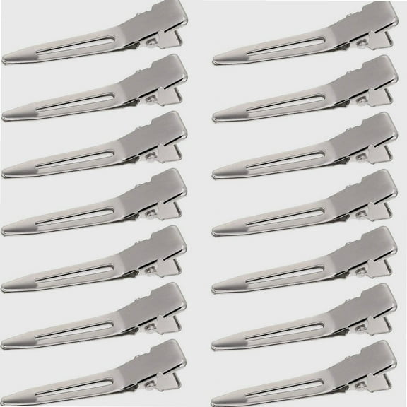 1.75 Inches Single Prong Curl Metal Hair Clips for Dreads Lock Clips Hair Alligator Clips Silver Section Clips Metal Alligator Clips Hair Pins Clips for Hair Extensions (50 Pack)