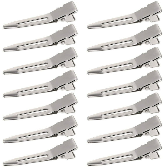 1.75 Inches Single Prong Curl Metal Hair Clips for Dreads Lock Clips Hair Alligator Clips Silver Section Clips Metal Alligator Clips Hair Pins Clips for Hair Extensions (50 Pack)