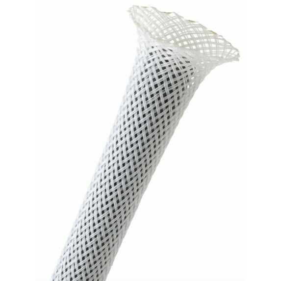 1.75" PET Expandable Braided Sleeving - Color: White - Length: 50FT