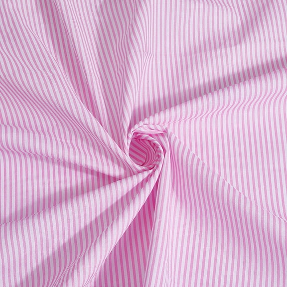 1.75 Yard Pink White Striped Fabric Printed Cotton Poplin 39inch Wide Strip Pattern Cotton Cloth Sewing Fabric by The Yard