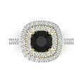 thumbnail image 1 of Halo Engagement Ring for Women - 1.615ct Natural Onyx in 14K White/Yellow Gold Promise Ring, 1 of 6