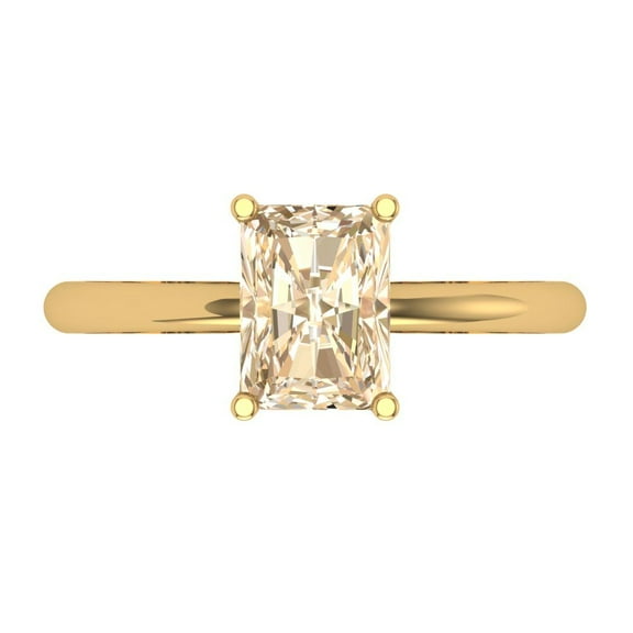 1.75 ct Radiant Cut Natural Morganite Solitaire Engagement Ring for Women in 14K Yellow Gold
