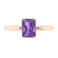 thumbnail image 1 of 1.75 ct Radiant Cut Simulated Alexandrite Solitaire 18K Rose Gold Womens Engagement Ring, 1 of 5