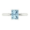 thumbnail image 1 of Clara Pucci 14K White Gold Solid Gold Blue Solitaire Anniversary Ring for Women - 1.75 cttw Radiant Cut, 1 of 8