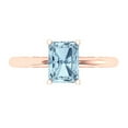thumbnail image 1 of Clara Pucci 14K Rose Gold 1.75ct Blue Solitaire Ring for Women, 1 of 8