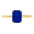 thumbnail image 1 of 1.75 ct Radiant Cut Simulated Blue Sapphire Solitaire 18K Yellow Gold Womens Engagement Ring, 1 of 6