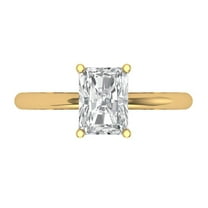 1.75 ct Radiant Cut Simulated Diamond Solitaire 18K Yellow Gold Womens Engagement Ring