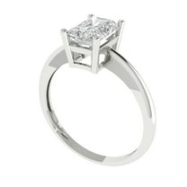 1.75 ct Radiant Cut Simulated Diamond Solitaire Engagement Ring for Women in 18K White Gold