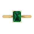 thumbnail image 1 of 1.75 ctw Solitaire Anniversary Ring for Women | Radiant Cut Simulated Emerald | Hyperallergenic Solid 18K Yellow Gold, 1 of 5