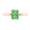 thumbnail image 1 of Solitaire Engagement Ring for Women - 1.75ct Simulated Green Diamond in 14K Rose Gold Promise Ring, 1 of 5