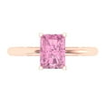 thumbnail image 1 of 1.75 ctw Solitaire Anniversary Ring for Women | Radiant Cut Simulated Pink Diamond | Hyperallergenic Solid 18K Rose Gold, 1 of 5