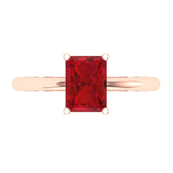 1.75 ctw Solitaire Anniversary Ring for Women | Radiant Cut Simulated Pink Tourmaline | Hyperallergenic Solid 18K Rose Gold