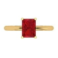 thumbnail image 1 of 1.75 ct Radiant Cut Simulated Pink Tourmaline Solitaire 18K Yellow Gold Womens Engagement Ring, 1 of 6