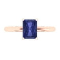 thumbnail image 1 of 1.75 ct Radiant Cut Simulated Tanzanite Solitaire 14K Rose Gold Womens Engagement Ring, 1 of 5
