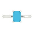 thumbnail image 1 of Clara Pucci 14K White Gold 1.75ct Turquoise Solitaire Ring for Women, 1 of 8