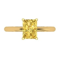 Solitaire Engagement Ring for Women - 1.75ct Simulated Yellow Diamond in 18K Yellow Gold Promise Ring