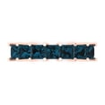 thumbnail image 1 of 1.75 ctw Wedding Band for Women - 14K Rose Gold Natural London Blue Topaz Stackable Eternity Ring, 1 of 6