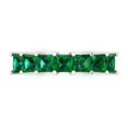 thumbnail image 1 of 1.75 ctw Wedding Band for Women - 14K White Gold Simulated Emerald Stackable Eternity Ring, 1 of 6