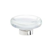 1.75 in. Flat Glacio Crystal Cabinet Knob, Bright Nickel