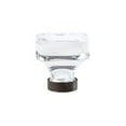 thumbnail image 1 of 1.75 in.Square Glacio Crystal Cabinet Knob, Oil Rubbed Bronze, 1 of 1