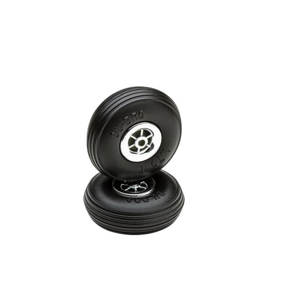 1.75 in. Treaded Wheels, Chrome - Pack of 2