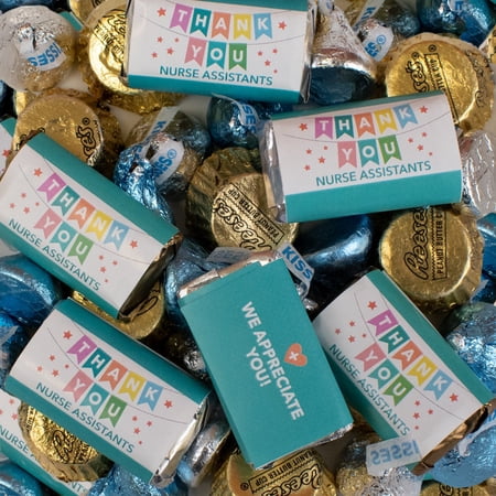 3lb Nurse Assistant Week Candy (Approx 180ct) - Hershey's Miniatures, Kisses and JC Peanut Butter Cups