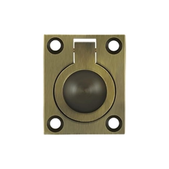 1.75 x 1.37 in. Flush Ring Pull, Antique