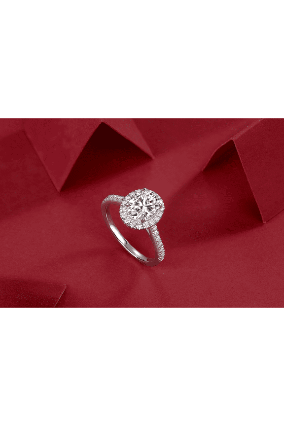 1.75Ct Large Moissanite Diamond Engagement Wedding Sterling Silver Ring