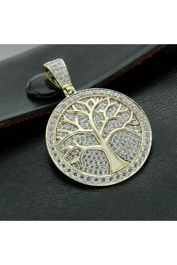1.75Ct Round Cut Diamond Charm Men's Pretty Pendant 14k Yellow Gold Over Silver