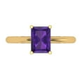 thumbnail image 1 of Solitaire Engagement Ring for Women - 1.75ct Natural Amethyst in 14K Yellow Gold Promise Ring, 1 of 5