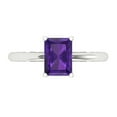 thumbnail image 1 of Solitaire Engagement Ring for Women - 1.75ct Natural Amethyst in 18K White Gold Promise Ring, 1 of 6