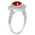 thumbnail image 1 of 1.615 ct Round Cut Natural Garnet Halo Engagement Ring for Women in 18K White/Yellow Gold, 1 of 2