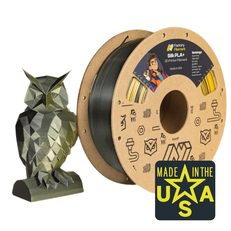1.75mm Dual Color Silk Black + Gold PLA 3D Printer Filament, 1 KG Spool, Dimensional Accuracy +/- 0.02 mm, Dual Color 3D Printing Filament