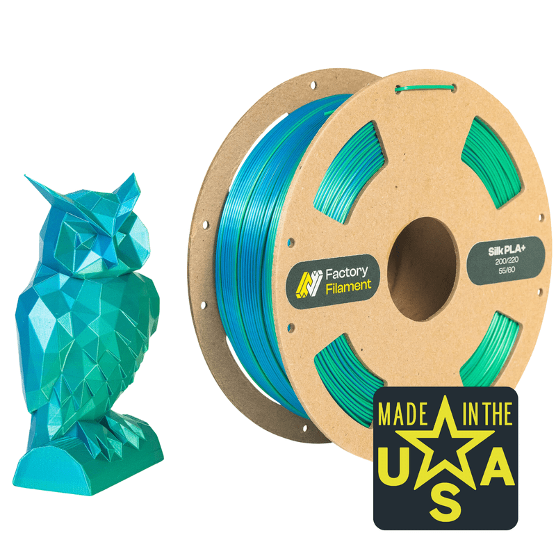 1.75mm Dual Color Silk Blue + Green PLA 3D Printer Filament, 1 KG Spool, Dimensional Accuracy +/- 0.02 mm, Dual Color 3D Printing Filament