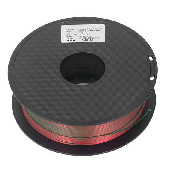 1.75mm Gold Green Red, 3D Printing Material for Model DIY Tri-Color PLA Filament Bienvenido