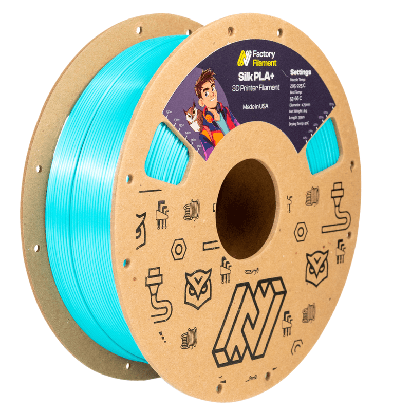 1.75mm Silk Caribbean Blue PLA 3D Printer Filament, 1 KG Spool, Dimensional Accuracy +/- 0.02 mm, 3D Printing Filament