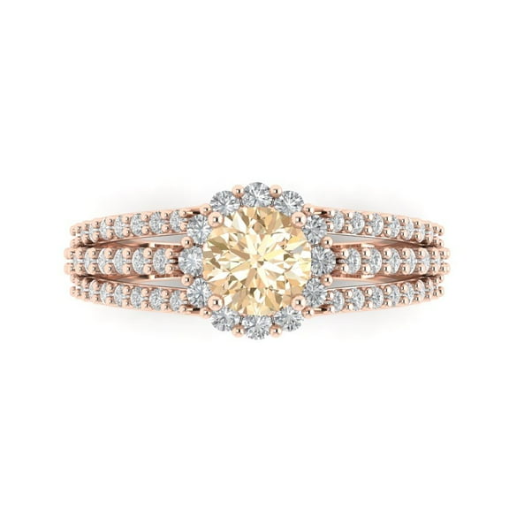 Halo Engagement Ring for Women - 1.83ct Natural Morganite in 18K Rose Gold Promise Ring