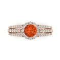 thumbnail image 1 of Halo Engagement Ring for Women - 1.83ct Simulated Red Diamond in 14K Rose Gold Promise Ring, 1 of 8