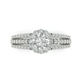 thumbnail image 1 of 1.76 ct Round Cut Clear Crystal 18k White Gold Engraving Statement Bridal Wedding Halo Designer Ring Size 8, 1 of 5