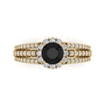 thumbnail image 1 of Clara Pucci 14K Yellow Gold 1.83ct Onyx Halo Ring for Women, 1 of 8