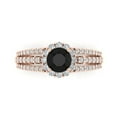 thumbnail image 1 of 1.76ct Round Cut Black Natural Onyx 18k Pink Rose Gold Engraving Statement Bridal Wedding Halo Designer Ring Size 6.5, 1 of 5