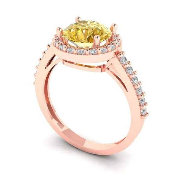 1.76ct Round Cut Blue Natural Aquamarine 18k Yellow Gold Engraving Statement Bridal Wedding Halo Designer Ring Size 5.75