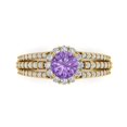 thumbnail image 1 of Clara Pucci 14K Yellow Gold 1.83ct Alexandrite Halo Ring for Women, 1 of 8
