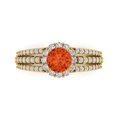 thumbnail image 1 of Clara Pucci 14K Yellow Gold 1.83ct Red Halo Ring for Women, 1 of 8