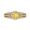 thumbnail image 1 of Clara Pucci 14K Yellow Gold 1.83ct Citrine Halo Ring for Women, 1 of 8