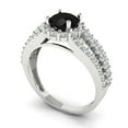 thumbnail image 1 of 1.76ct round cut black natural onyx 18k white gold halo Bridal Wedding Engagement Promise Anniversary Ring for Women size 7.5, 1 of 7