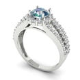 thumbnail image 1 of 1.76ct round cut blue moissanite 14k white gold halo Bridal Wedding Engagement Promise Anniversary Ring for Women size 11, 1 of 7