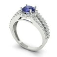 thumbnail image 1 of 1.76ct round cut blue tanzanite 18k white gold halo Bridal Wedding Engagement Promise Anniversary Ring for Women size 6.25, 1 of 7