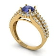 thumbnail image 1 of 1.76ct round cut blue tanzanite 18k yellow gold halo Bridal Wedding Engagement Promise Anniversary Ring for Women size 7.5, 1 of 7