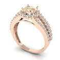 thumbnail image 1 of 1.76ct round cut brown natural morganite 14k rose gold halo Bridal Wedding Engagement Promise Anniversary Ring for Women size 5.5, 1 of 7